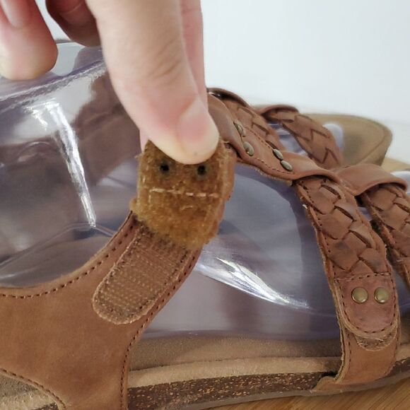 Aetrex Reese Adjustable Gladiator Sandal Cognac Brown Women's Size 8.5 - Picture 3 of 11